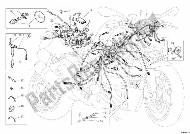 All parts for the Wiring Harness of the Ducati Streetfighter S USA 1100 2010